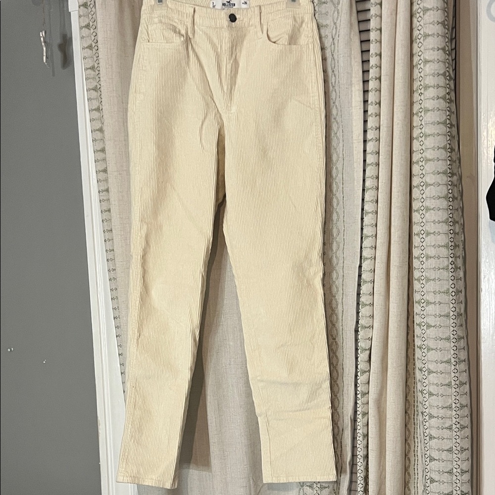 Hollister Cream Corduroy Pants